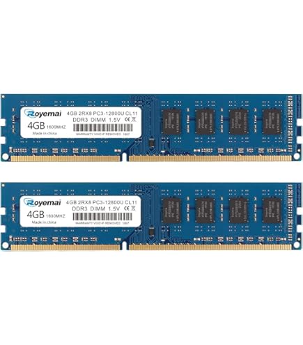 DDR3 8GB] 8GB 2RX8 PC3-12800U 11-12 RAM, 8 GB DDR3 1600 240 PIN
