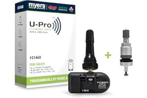 Myers Tire Supply Smartphone Programmable Tire Pressure Monitoring System - The TPMS Sensor Includes Dual Valves for Easy Installation by DIYers and Professionals (4 Pack)