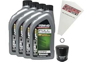 Cyclemax Full Synthetic 10W-40 Oil Change Kit compatible with 2017-2023 Kawasaki Z900