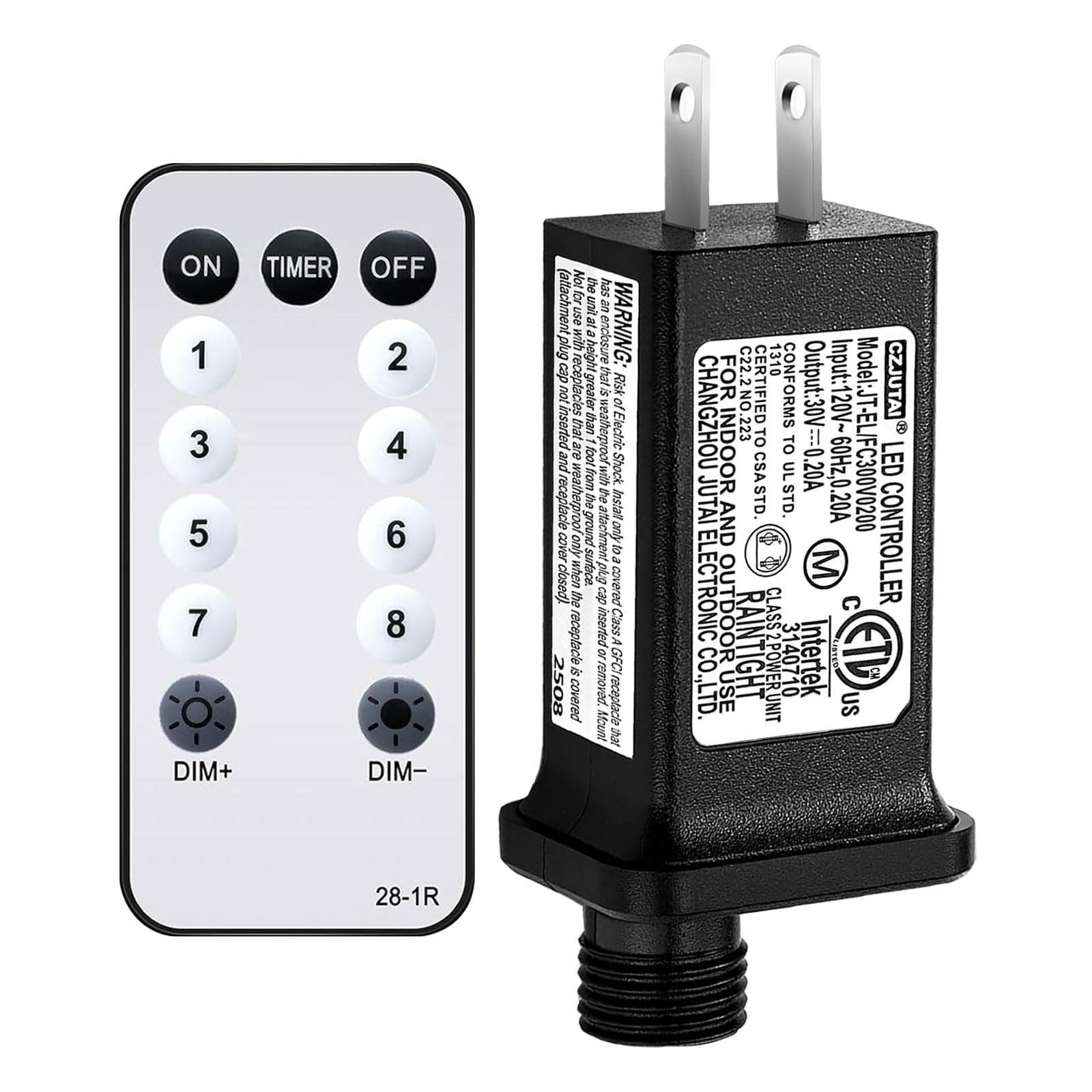 Photo 1 of 30V 0.2A LED Controller IR Remote Controll, 8 Lighting Modes, Memory Function Model JT-EL/FC300V0200 Low Voltage Transformers Replacement for Christmas Light, LED String Light