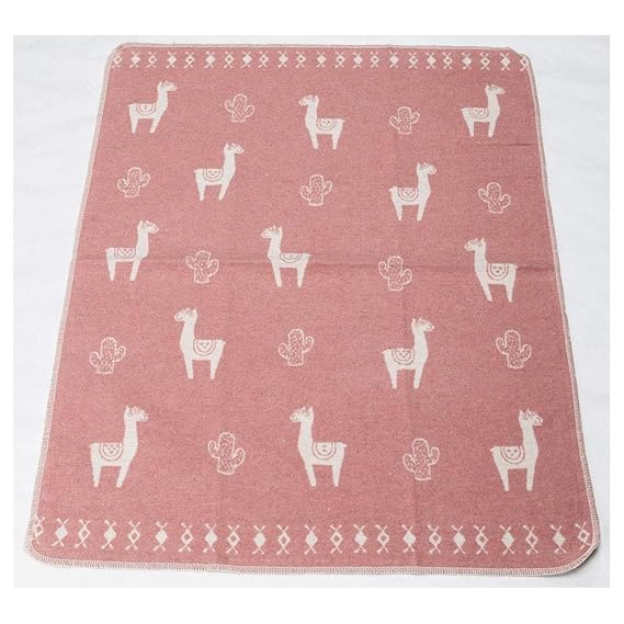 David Fussenegger - Babydecke - Kinderdecke - Decke - Juwel - Lamas - Rosa - 70 x 90 cm