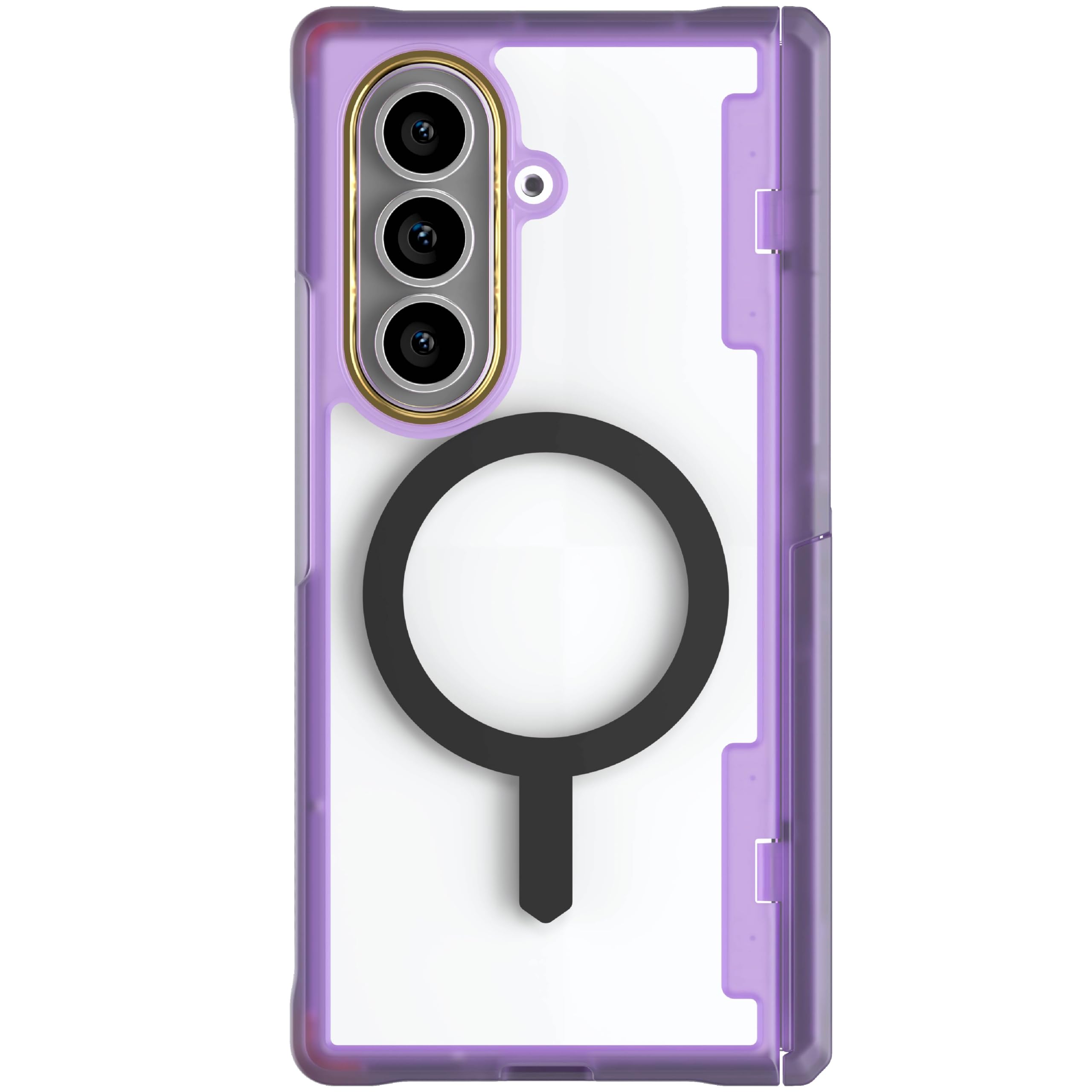 Photo 1 of Ghostek Covert Clear Galaxy Z Fold 7 Case with Built-in Kickstand, MagSafe and Full Hinge Protection Designed for 2025 Samsung Fold7 (8") (Purple)