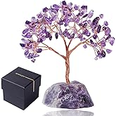 Sunnlejw Amethyst Crystal Tree of Life, Chakra Tree Gifts for Women Purple Room Decorations,Crystals and Healing Stones Reiki Positive Energy, Feng Shui Office Desk Decor Meditation