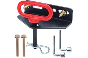POSFLAG Thick Heavy Duty Steel Universal Zero Turn Mower Trailer Hitch with Red Lawn Mower Trailer Hitch Pin for Tractors and Mowers, Included Carriage Bolt, Nuts and R Clip