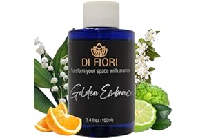 Golden Embrace - Pure Essential Oil for Waterless Diffusers - Bergamot, Citrus, Orange, Ocean Scent - Aromatherapy, Pure Natural Oil, Diffuser Refil, Organic Essential Oil - 3,4oz - DI FIORI