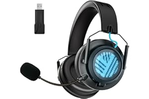 ZIUMIER Wireless Gaming Headset - Low Latency 2.4G Wireless + Bluetooth Gaming Headphones for PC, PS5, PS4, Switch, Mobile - Noise Cancelling Microphone - 50mm Drivers - USB-C Charging (Black)