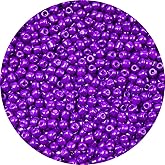 GAGANIU 2000pcs Purple Glass Seed Beads, Colorful Tiny 4mm Beads for Jewelry Making, Beading Supplies.