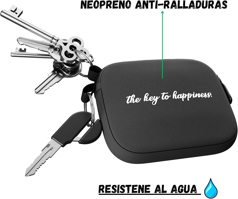 Llavero moto con 1 Anilla Exterior y 2 Interiores, Accesorios moto, Accesorios para Moto, Llavero para Moto THE KEY TO HAPPINESS (Cartera Llaves THE KEY TO HAPPINESS)