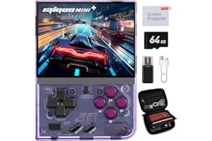 migofee Miyoo Mini Plus Retro Gaming Console, with Dedicated Storage Case, 3.5 Inch IPS 640x480 Screen, 64G TF Card with 10,000+ Games, 3000mAh 8+Hours Battery, Support Wireless Network