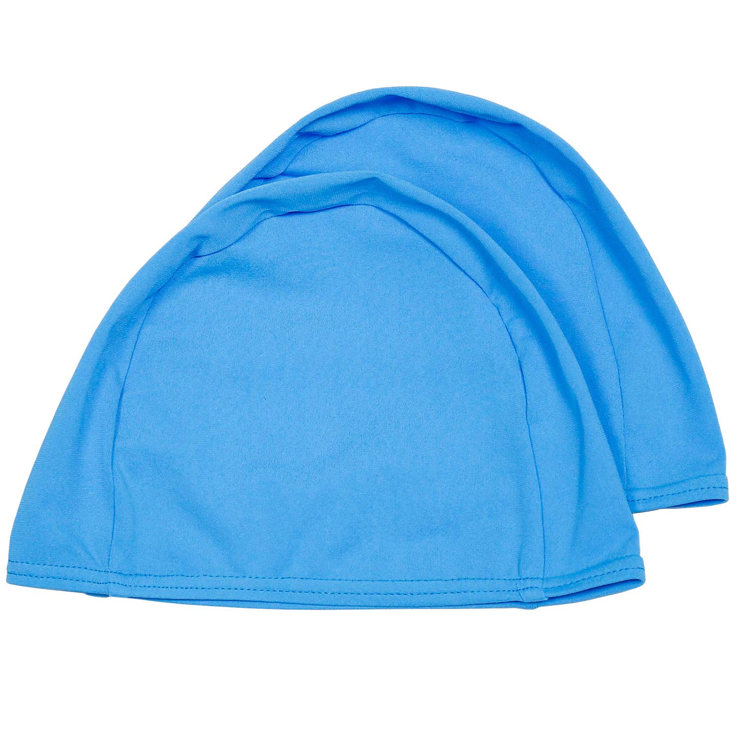 Easyglide 2 Pack Spandex Swimming caps for Lyrca Fabric Adult Junior Kids childen Swim hat (Sky Blue-PBT, Adult)