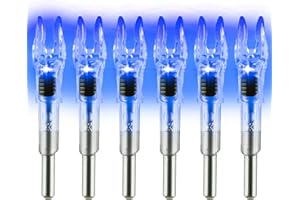 LEANPRO 6 PCS X Lighted Nocks for Arrows .204/.233/.244/.246 LED Nock Universal Fit for 5.2mm Arrows Archery Hunting