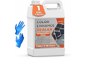 OAIEGSD 128 oz Stone Color Enhancer Sealer, High Gloss Wet Look Stone Sealer, Stone Wet Look Color Enhancer Sealer for All-Natural Stone, Pavers, Marble, Travertine, Long-Lasting Flagstone Gloss Sealer
