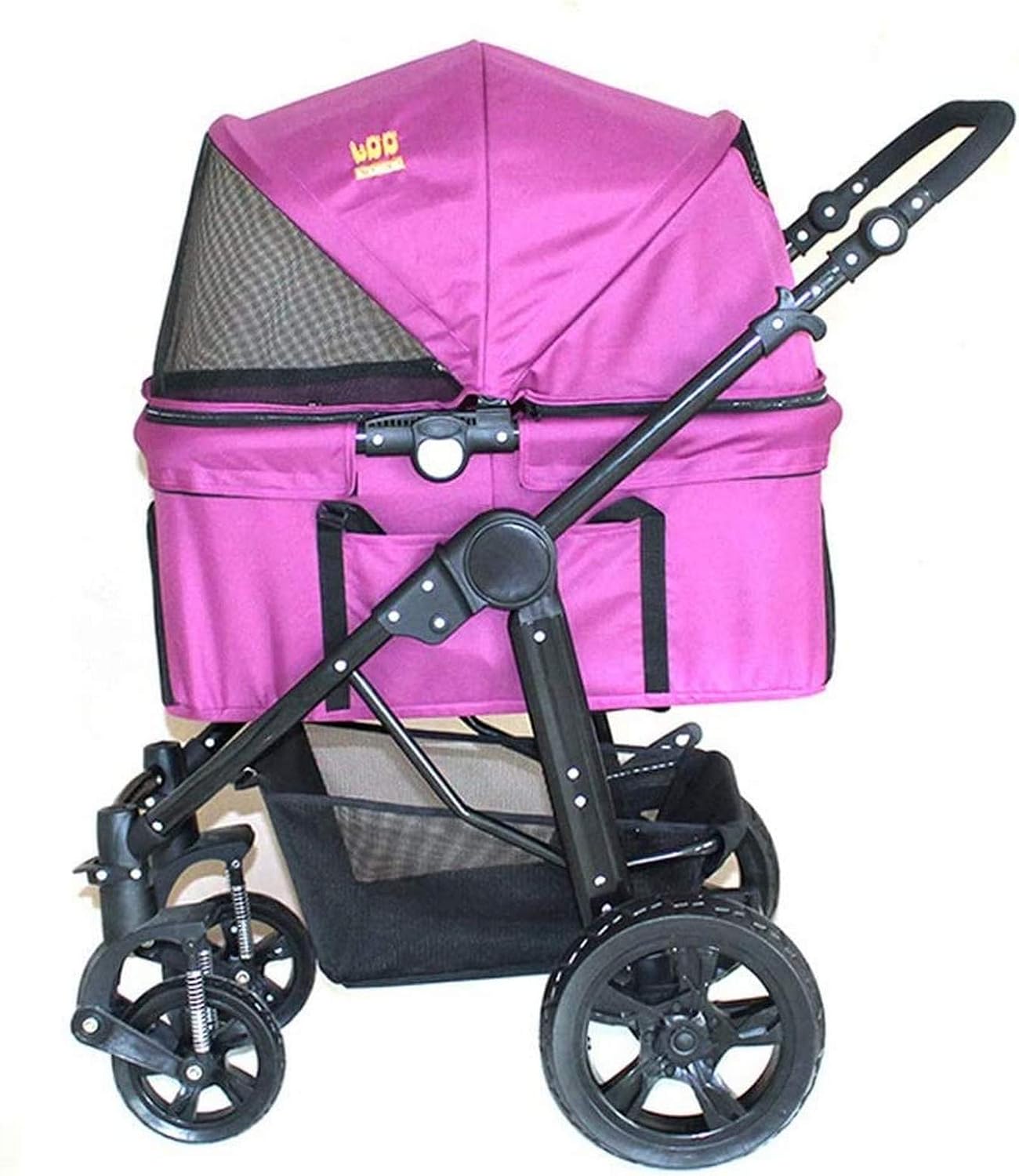 Pet Stroller with Detach Carrier/PumpFree Rubber Tires/Aluminum Frame
