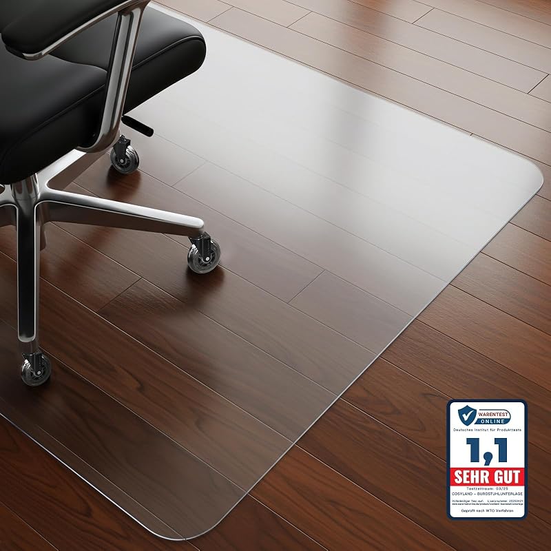 Tapis Chaise de Bureau Transparent PVC, Tapis Protection Sol Chaise Bureau, protège parquet Chaise roulettes, 100x120cm