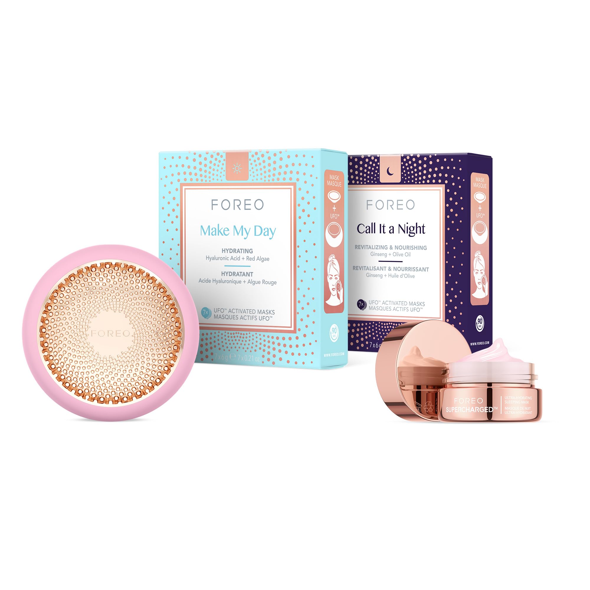 Photo 1 of FOREO Hyper Hydra UFO 3 Bundle - Face Moisturiser Device + 14 UFO Activated Masks + Hydrating Night Mask,0.5 Oz - Thermo & Cryo Treatmen - Skin Care