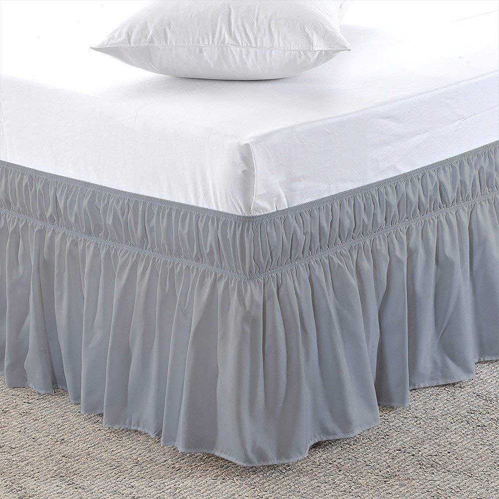 KP Linen Wrap Around Bed Skirt 18 Inch Drop PolyCotton