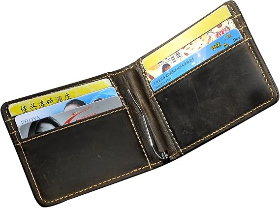 Amazon Le Aokuu メンズ 男性 向け財布 本格な革製 レザー製 クラシックなデザインを採用するカードホルダー付簡約なスタイルなウオレット スリムな財布 使用便利なマネークリップ 福袋 通販