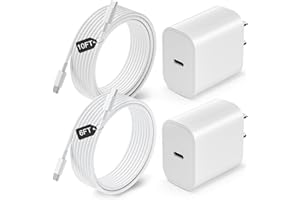 for iPhone 17 16 15 Charger, 20W USB C Fast Charger Block with USB C 【6FT&10FT】 Nylon Braided Cable for iPhone 17 16 15/Pro/P