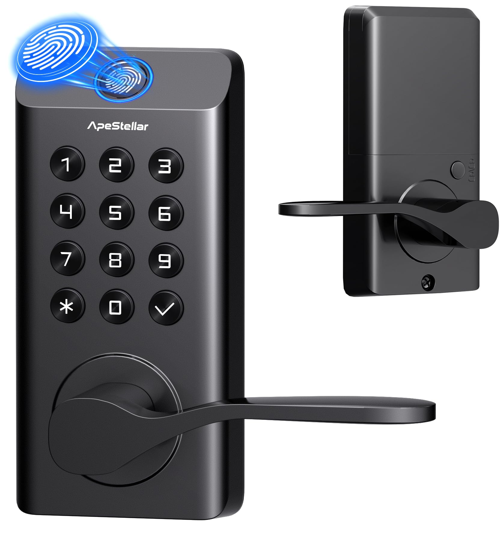Fingerprint Keyless Entry Door Lock, Biometric Door Knob with Handle ...