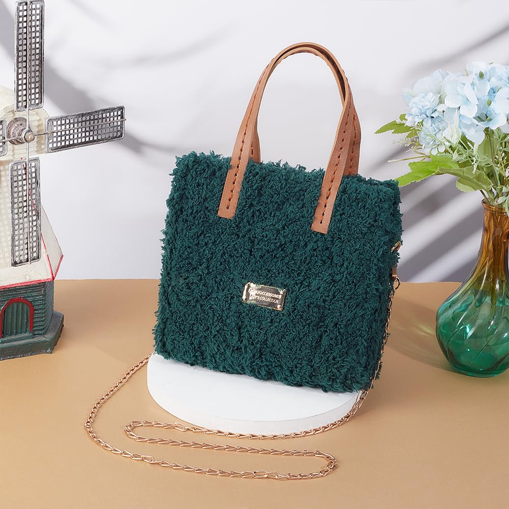 WADORN DIY Knitting Crochet Bag Making Kit, Handmade Woven Tote Bag Making Materials Set Women Shoulder Bag Making Accessories for Christmas Day, Dark Green