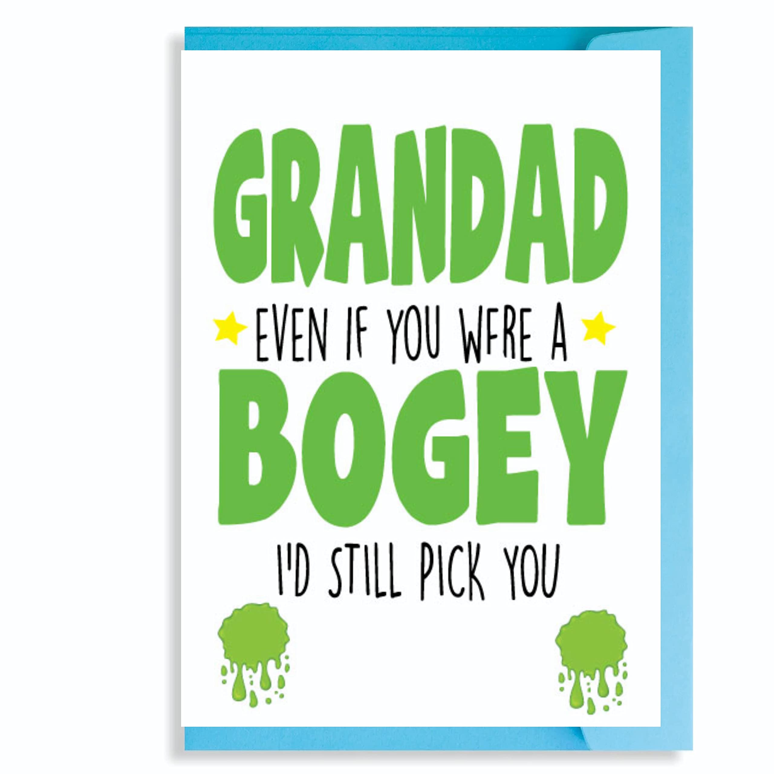 Funny Grandad Birthday Card From Grandchild Humour Grandpa Grumps Joke Design For Him Fathers Day (Bogey)