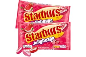 BUHA SWEETS Fave Red Jelly Beans Candy 2 Pack - Cherry, Watermelon & Strawberry Flavored Chewy Candies - Bulk Jellybeans For Candy Buffet & Party Treats - 28 oz Total (2 x 14 oz Bags)