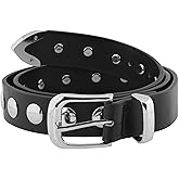 Sacina Gothic Black PU Faux Leather Belt, Y2k Emo Punk Belt, Goth Accessories, Punk Accessories