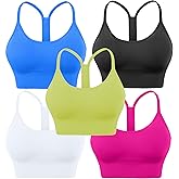 Evercute Racerback Sports Bras Padded Y Racer Back Cropped Bras for Yoga Workout Fitness Low Impact