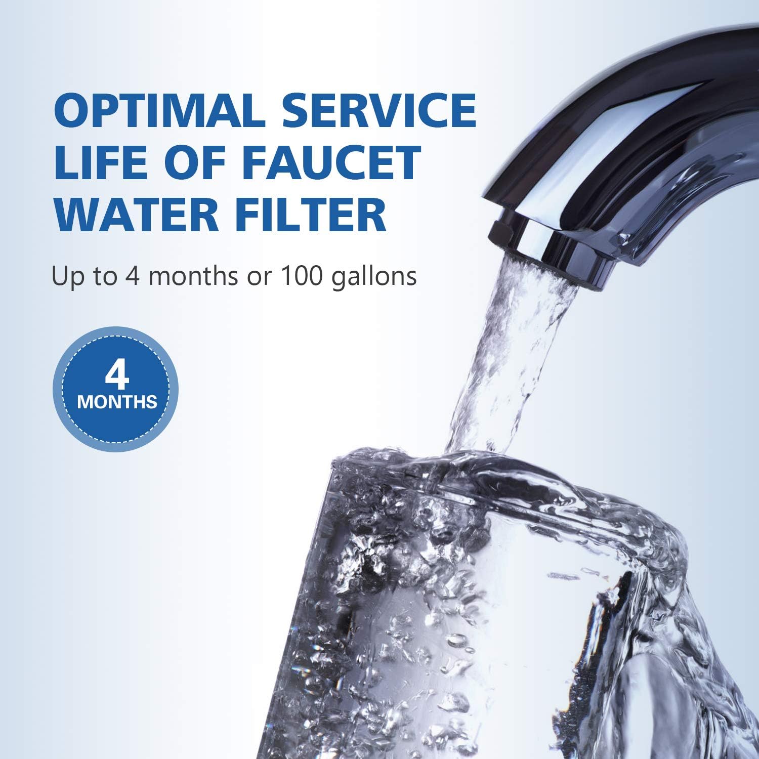 GLACIER FRESH For Brita Faucet Filter Replacement, Brita 36311 Tap Water Filter Replacement, GLACIER FRESH Tap Water Filter Compatible with Brita Tap Water Filtration System, White, 2PACKS: Kitchen & Dining
