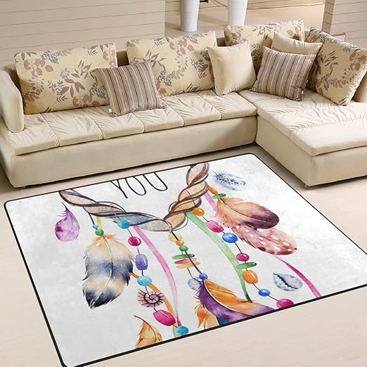 Amazon.de: Tenboya Teppich, 150 cm x 220 cm, Aquarell, Traumfänger