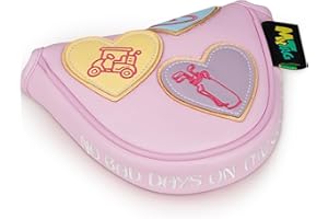 mytag Golf Head Covers Pink, No Bad Days On The Course Golf Club Covers Driver Fariway Hybrid Headcover for Women Girls