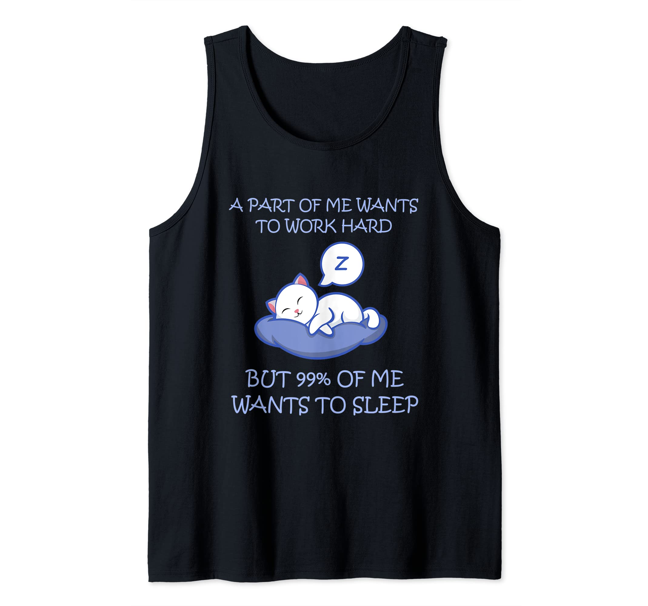 Tired Cat Lazy Work Motivation Tank Top
