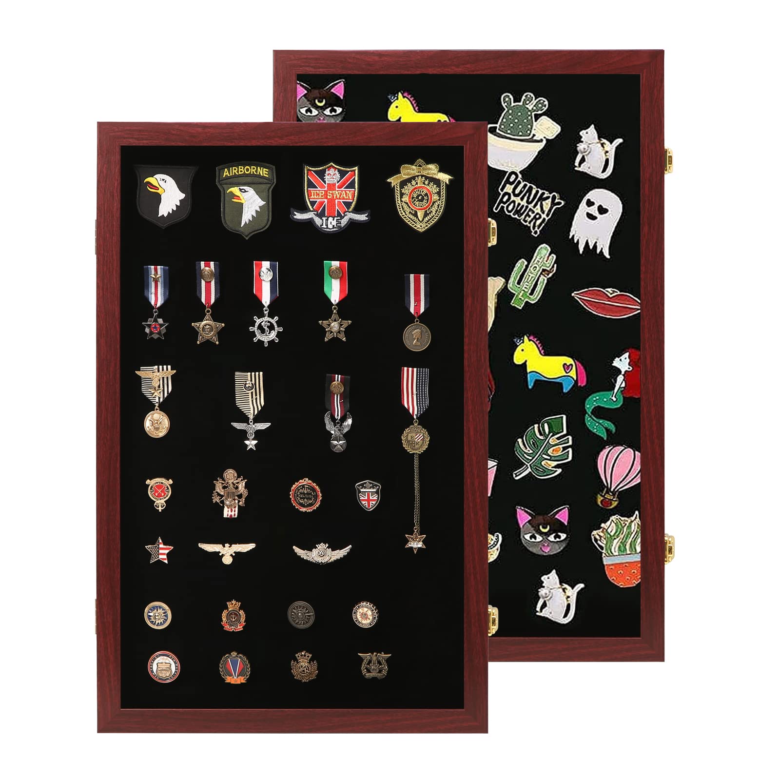 VERANI Pin Display Case 16x25 Pin Collection Display Box Military Medal Display Frame with Uv Protection Acrylic Door for Beach Tags Jewelry Insignia Ribbons Patches Insignia Ribbons Sport Pins Image