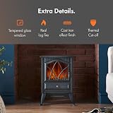 VonHaus Electric Stove Heater 1800W Indoor Free Standing Portable Fireplace view 4