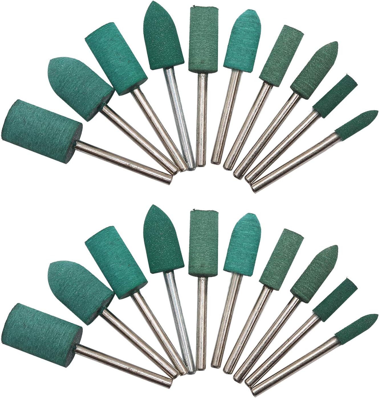 HEYMOUS Rubber Polishing Bits Bullet Cylinder Shape Polishing Burrs Bit