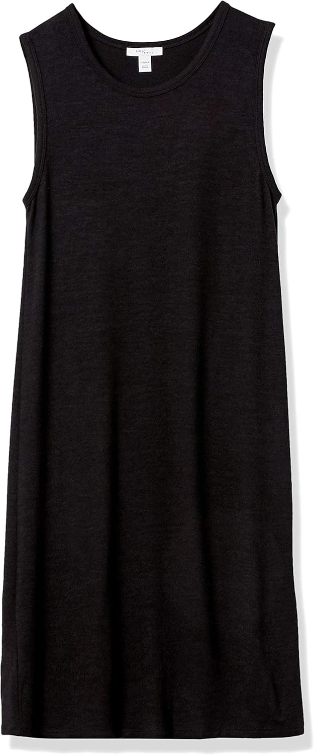  Brand - Daily Ritual Women's Cozy Knit Muscle Sleeve Dress: Clothing