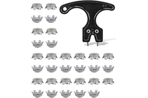 FLANIMEN Golf Spikes Set, Includes 31 Pcs Soft Golf Cleats with Spike Wrench Tool, 6mm Dia Metal Thread Screw-in Replacement Spikes for Golf Lawn Cricket Sports Shoes