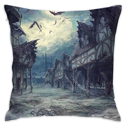 Amazon Com Throw Pillow Covers House Halloween Horror Dark Bats