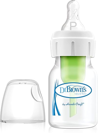 Dr Brown's Natural Flow Anti-Colic Narrow Baby Bottle 2oz Preemie Flow Teat