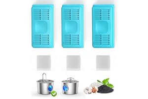 Cat Water Fountain Filter Replacement: - 3 Carbon Filters &3 Foam Filters - Suitable for JLVDXN Stainless Steel Cat Fountains