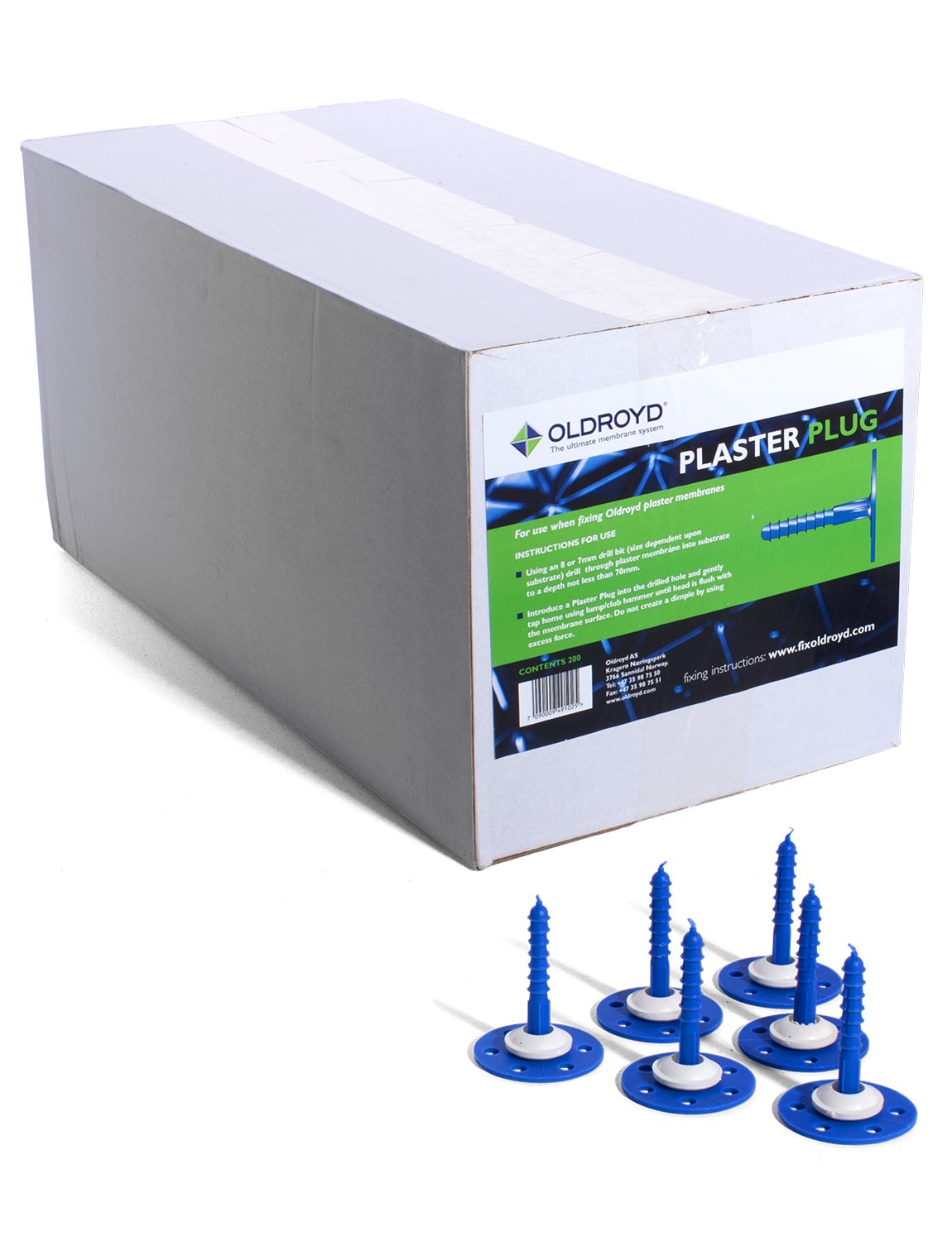 OldroydPlaster Plug Without Seals (Box of 200-blue)