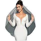 AiberLisha Pearl Fingertip Length Wedding Bridal Veil with Comb for Bride