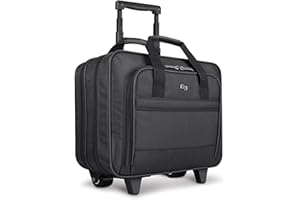 Solo New York Rolling Case with Wheels - Roller Laptop Bag, Wheeled Briefcase for Women & Men, Carry On Size for Travel, Fits 15.6" Computer - Carnegie, Black