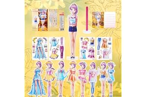 RQMAOY Magnetic Dress Up Dolls Paper Dolls for Girls Ages 4 5 7 8 9 10, Princess Magnetic Paper Dolls - Christmas Birthday Easter Gift for Daughter Granddaughter