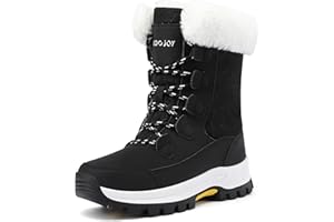 COOJOY Womens Waterproof Winter Snow Boots Warm Shoes Furry Mid Calf Lightweight Walking Hiking Booties