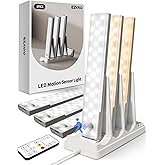 EZVALO 6-Pack Under Cabinet Lighting with Charging Station, Rechargeable Motion Sensor Lights, 3 Color Temps, Dimmable 62 LED