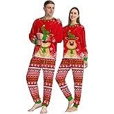 Aviski Christmas Pajamas Set, Red Loungewear Sleepwear Pant Set