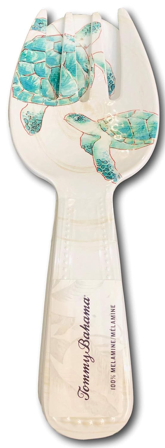 coastal collection outdoor living sea turtle melamine dinnerware on Serving Utensils Tommy Bahama Green Sea Turtle 11 Inch Melamine Salad Server Set Indoor Outdoor Salad Servers