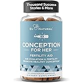 Eu Natural Conception for Her Fertility Supplements for Women - Ovulation, Hormonal Balance & Regular Cycle Support - Myo-Inositol, Folate, Folic Acid & Vitex - 60 Vegetarian Capsules