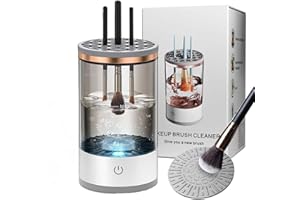 GENERIC Beauty Swirl Cosmetic Brush Cleaner, Makeup Brush Cleaner, The Cozy Luna Brush Cleaner, Electric Makeup Brush Cleaner Machine for Deep Cleaning All Size Makeup Brus (1PC Transparent)